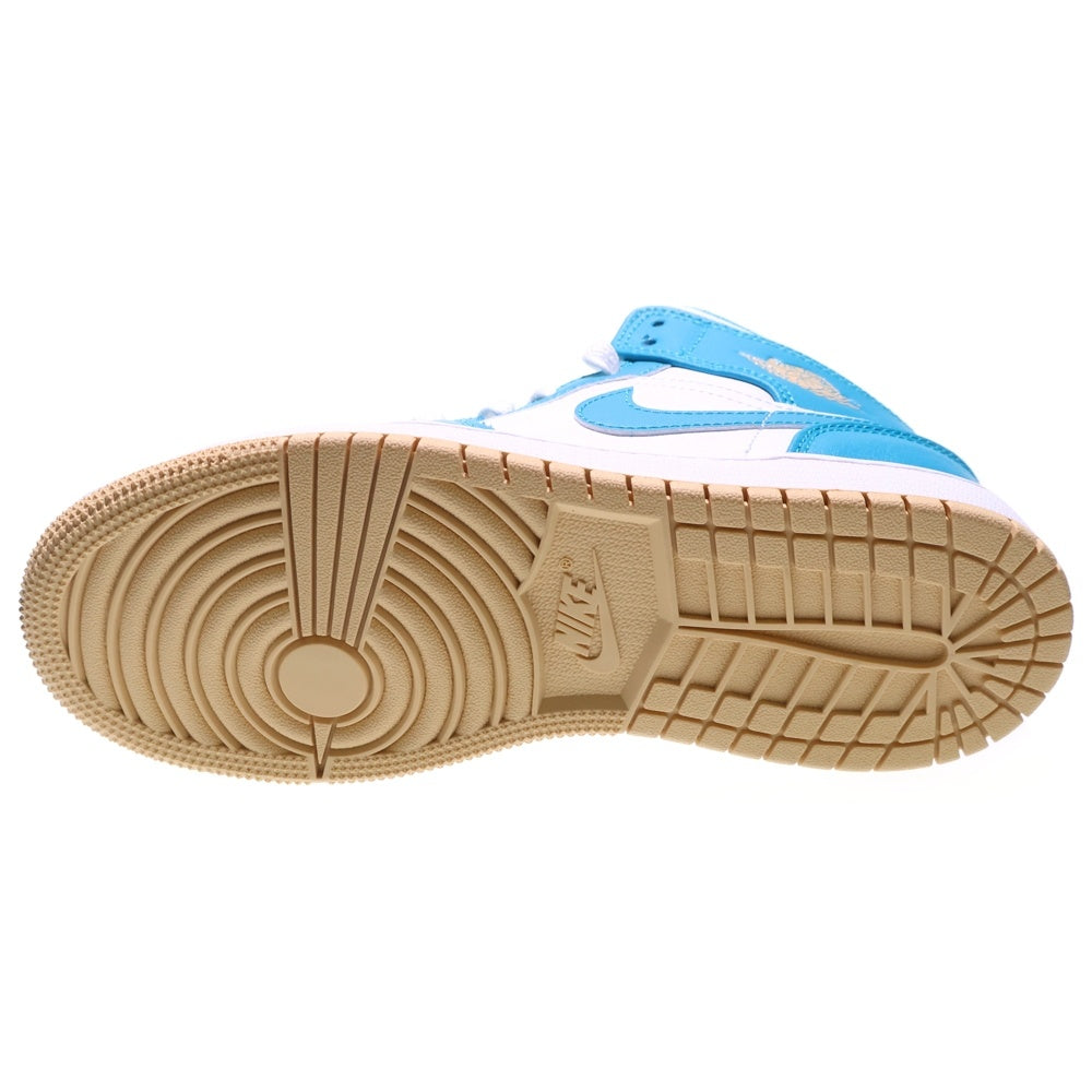 NIKE(ナイキ) GS AIR JORDAN 1 MID AQUA エアジョーダン1 アクア ミッドカットスニーカー レディース ホワイト/ブルー US4Y/23cm DQ8423-400