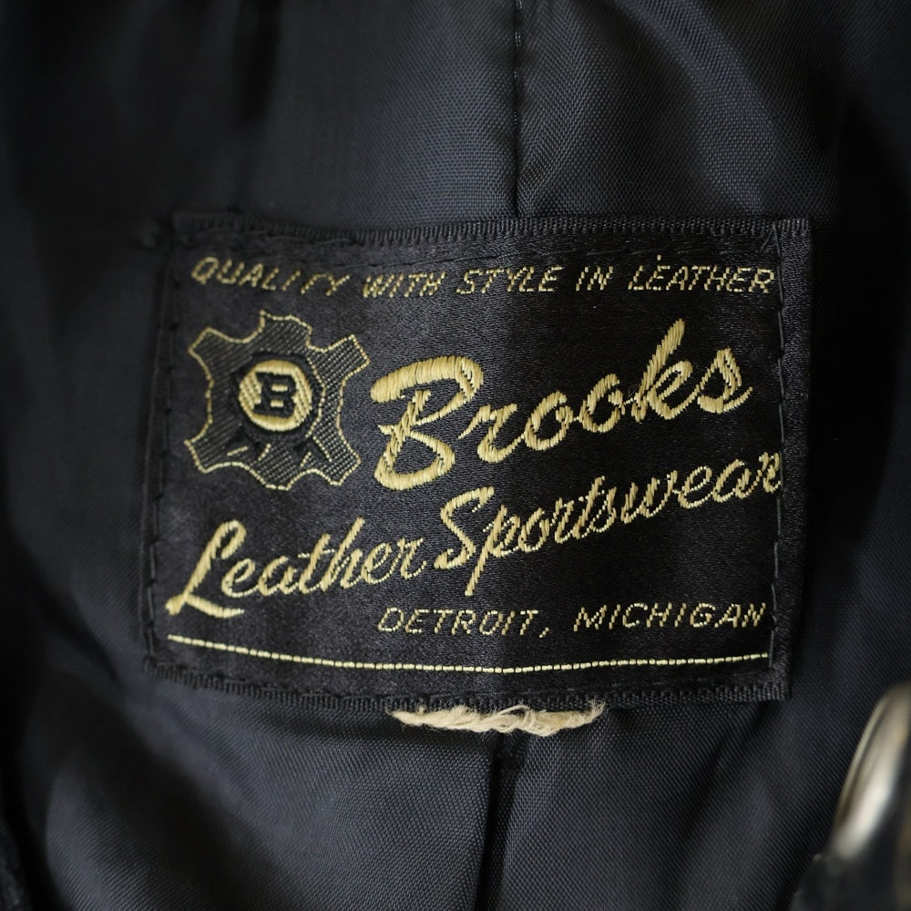 VINTAGE(ヴィンテージ) 70S VINTAGE BROOKS ヴィンテージ ブルックス 涙TALON レザー シングルライダースジャケット ブラック