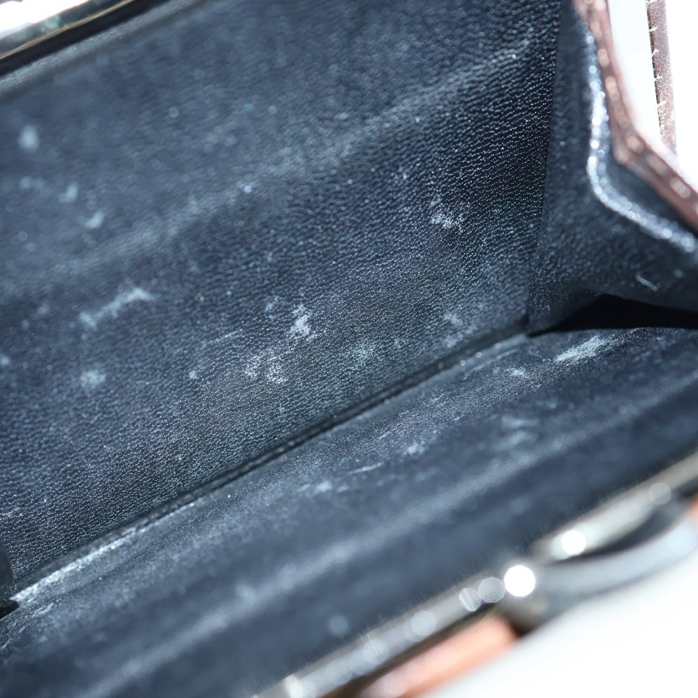 Vivienne Westwood(ヴィヴィアンウエストウッド) アウトサイドステッチ オーブロゴプレート レザー 三つ折り コンパクトウォレット 財布 ブラック/ブラウン