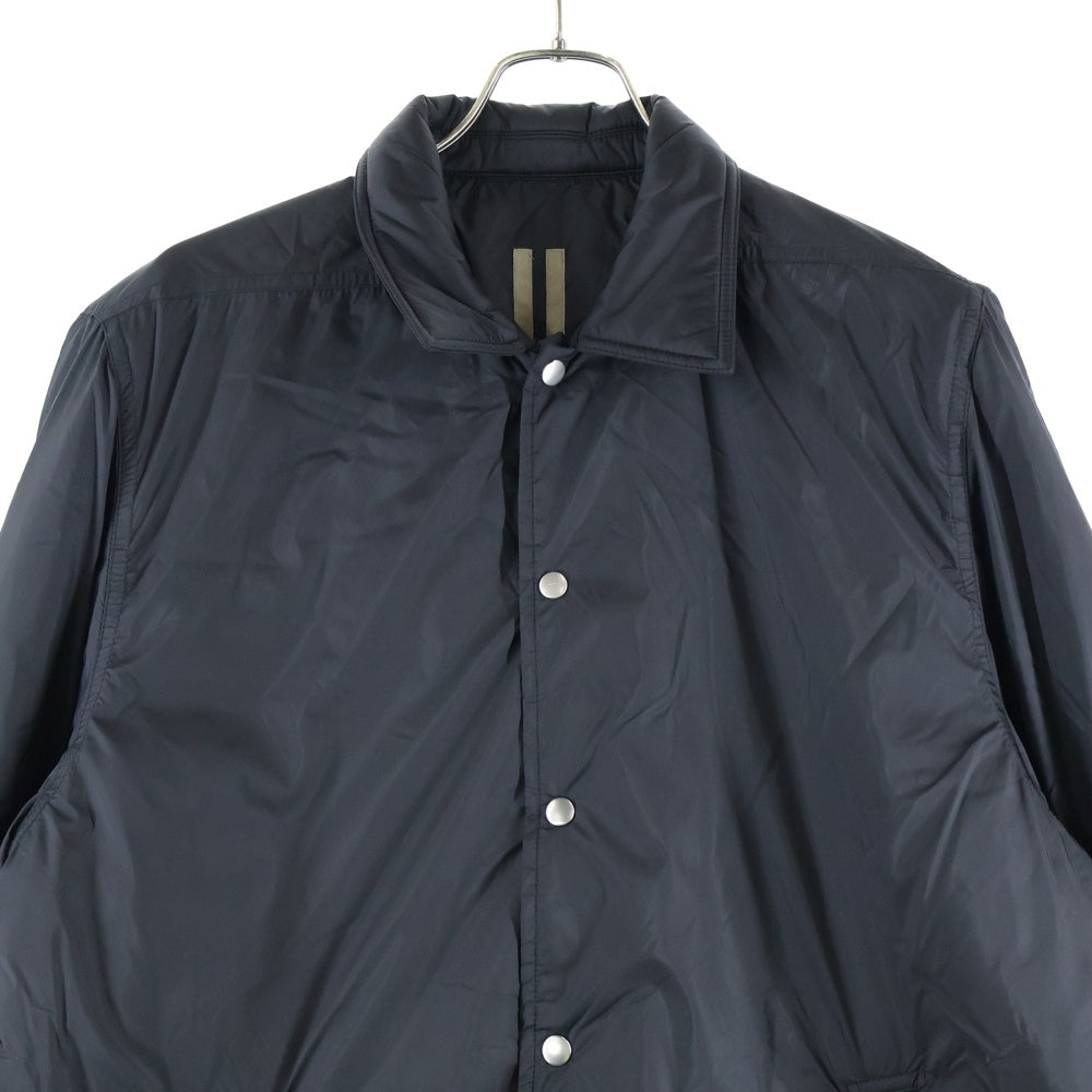 Rick Owens DRKSHDW(リックオウエンス ダークシャドウ) 21AW WOVEN PADDED SNAPFRONT JACKET 中綿 スナップコーチジャケット ブルゾン ブラック DU02A3782-ND
