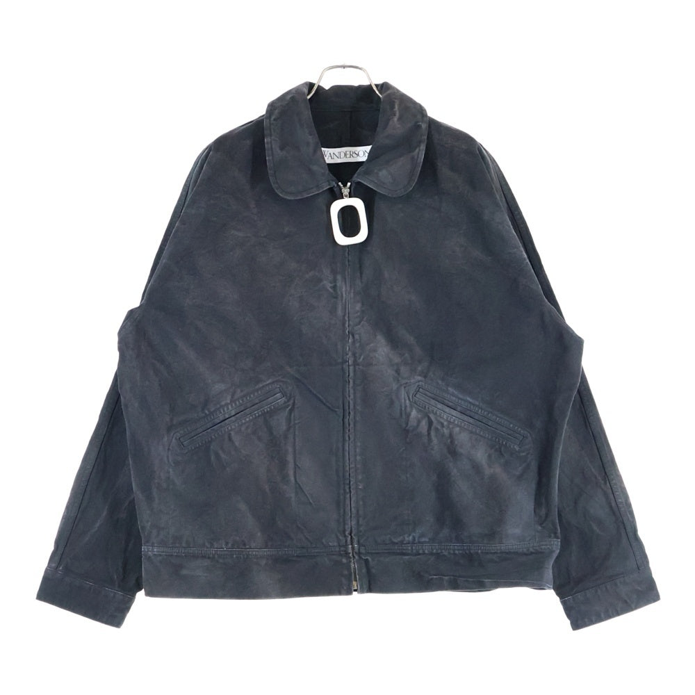 J.W.ANDERSON(ジェー ダブリュー アンダーソン) LOGO PATCH WASHED JACKET バックロゴパッチ ウォッシュ加工 ジップアップデニムジャケット ブラック JK0224PG1198999