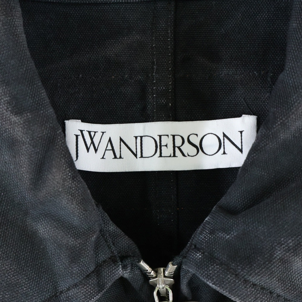 J.W.ANDERSON(ジェー ダブリュー アンダーソン) LOGO PATCH WASHED JACKET バックロゴパッチ ウォッシュ加工 ジップアップデニムジャケット ブラック JK0224PG1198999
