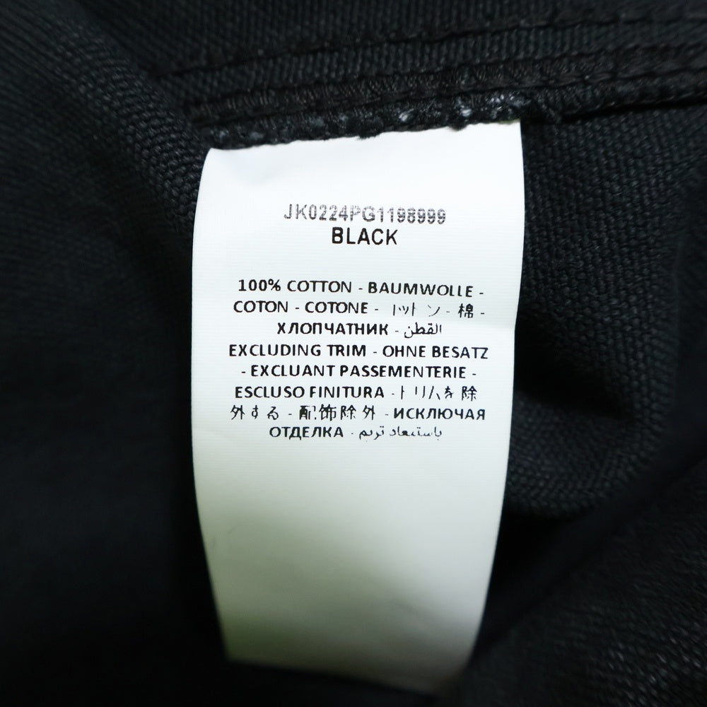 J.W.ANDERSON(ジェー ダブリュー アンダーソン) LOGO PATCH WASHED JACKET バックロゴパッチ ウォッシュ加工 ジップアップデニムジャケット ブラック JK0224PG1198999