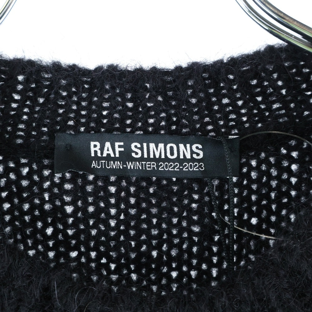 RAF SIMONS(ラフシモンズ) 22AW モヘア混 ボーダーウールニットセーター ブラック/ブラウン