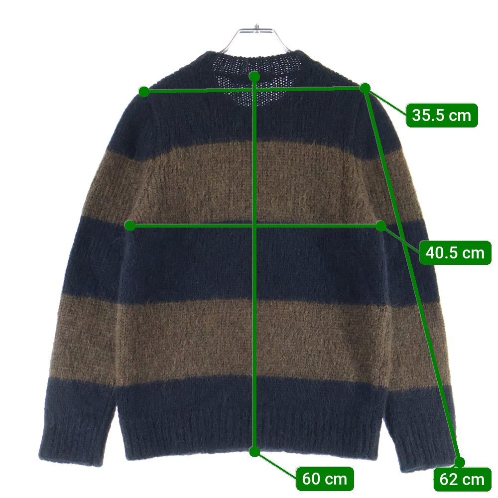 RAF SIMONS(ラフシモンズ) 22AW モヘア混 ボーダーウールニットセーター ブラック/ブラウン