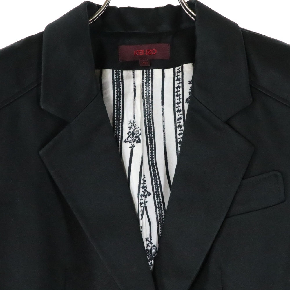 KENZO(ケンゾー) 2B ダブルフラップポケット 胸ポケット テーラードジャケット ブラック 2VE074I