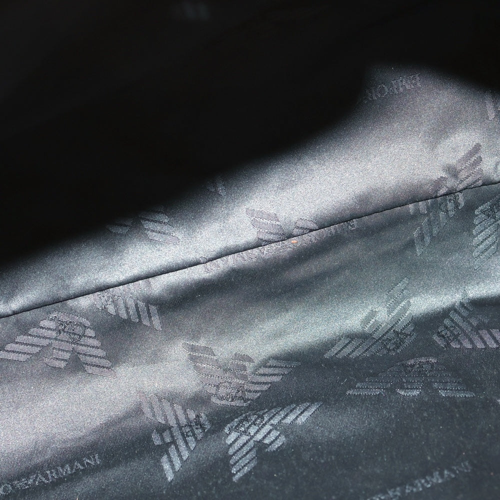 EMPORIO ARMANI(エンポリオアルマーニ) クロコ型押し 2WAY レザーショルダーバッグ ハンドバッグ ブラウン