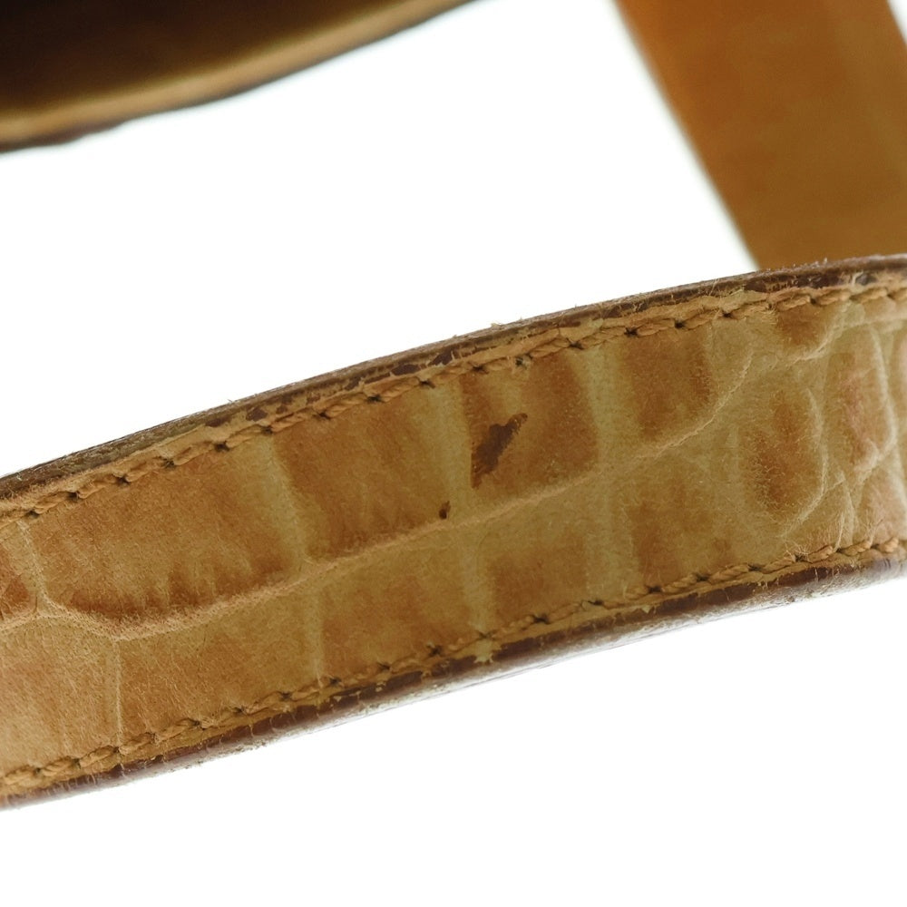 EMPORIO ARMANI(エンポリオアルマーニ) クロコ型押し 2WAY レザーショルダーバッグ ハンドバッグ ブラウン