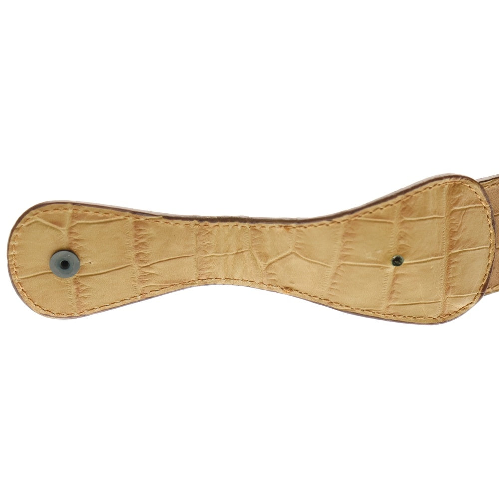 EMPORIO ARMANI(エンポリオアルマーニ) クロコ型押し 2WAY レザーショルダーバッグ ハンドバッグ ブラウン