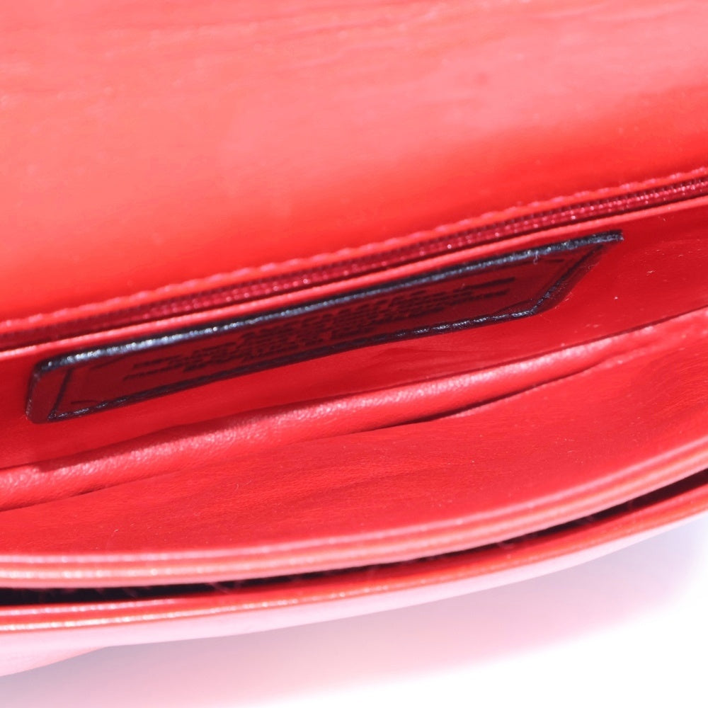 HUNTING WORLD(ハンティングワールド) ゴールドロゴ刻印 レザーショルダーバッグ ボディバッグ レッド