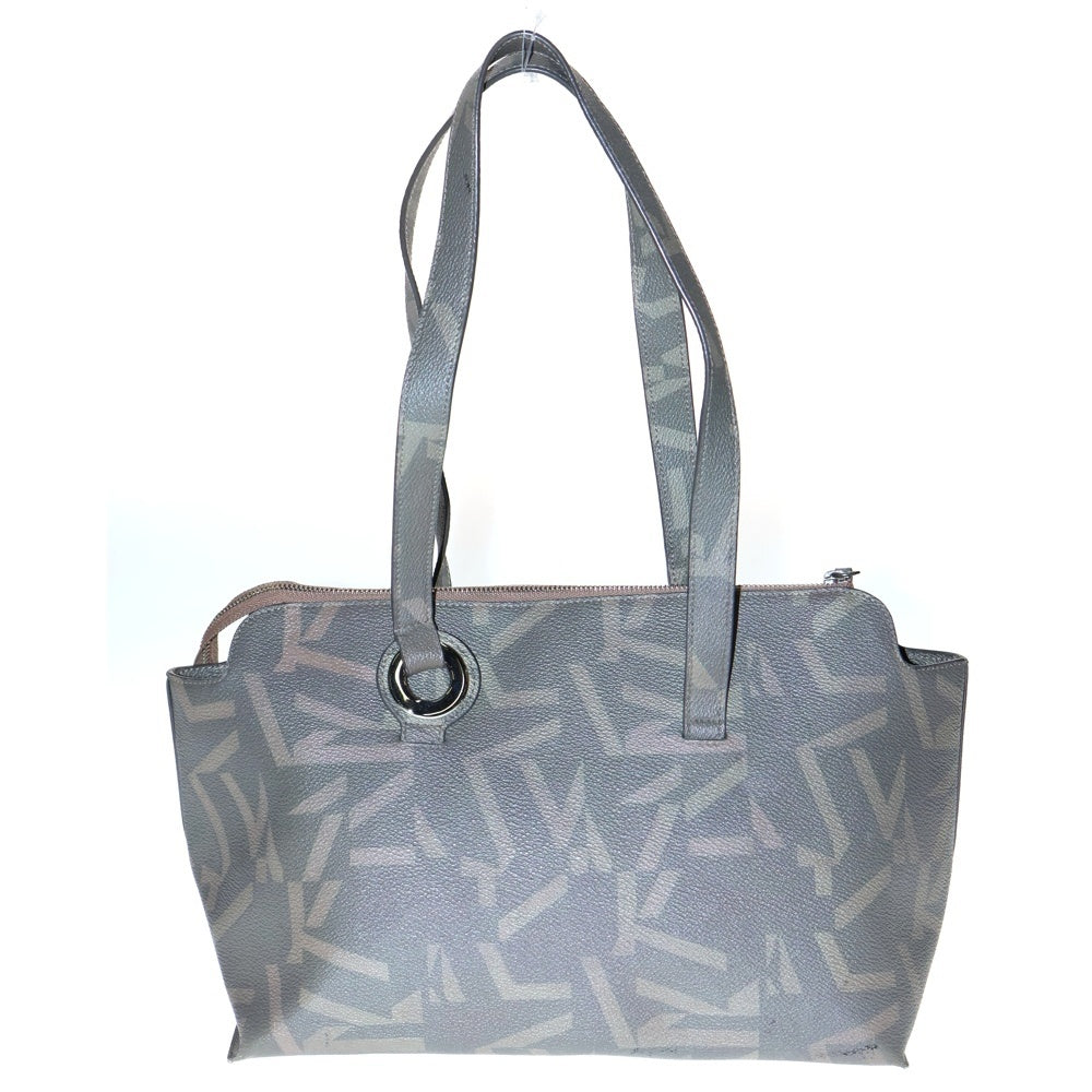 JIL SANDER NAVY(ジルサンダーネイビー) 総柄 ブランド刻印アクセサリー付き ハンドバッグ ブラウン