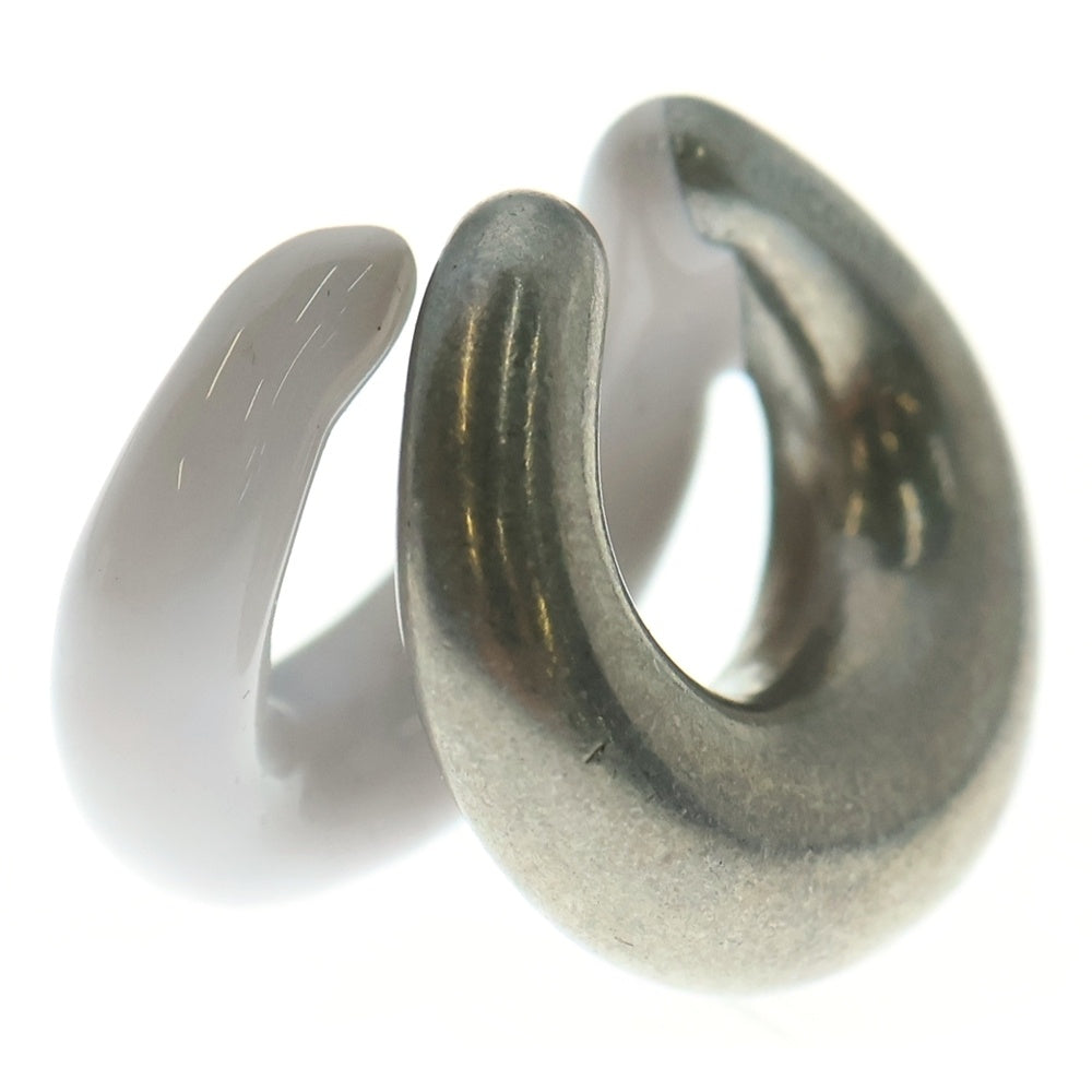 NO BRAND(ノーブランド) 23SS PANCONESI パンコネージ DOUBLE MOON ダブル ムーン フープイアリング イヤーカフ シルバー S23-EA021-S