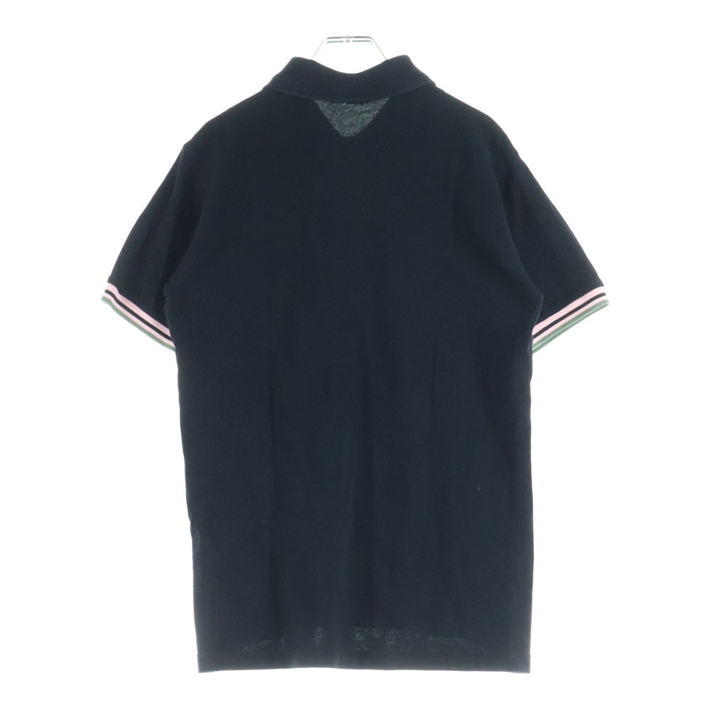 FRED PERRY(フレッドペリー) ロゴエンブロイダリー レギュラーカラー 半袖ポロシャツ ブラック/ピンク F1820