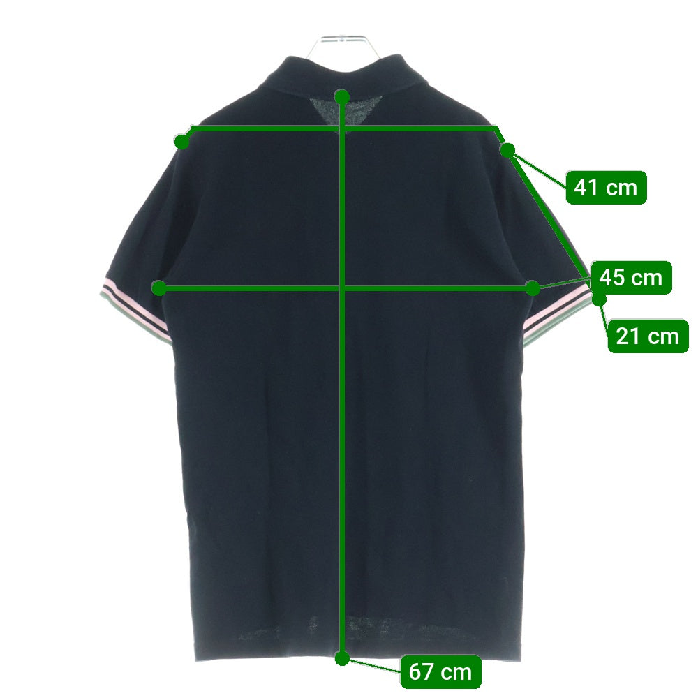 FRED PERRY(フレッドペリー) ロゴエンブロイダリー レギュラーカラー 半袖ポロシャツ ブラック/ピンク F1820