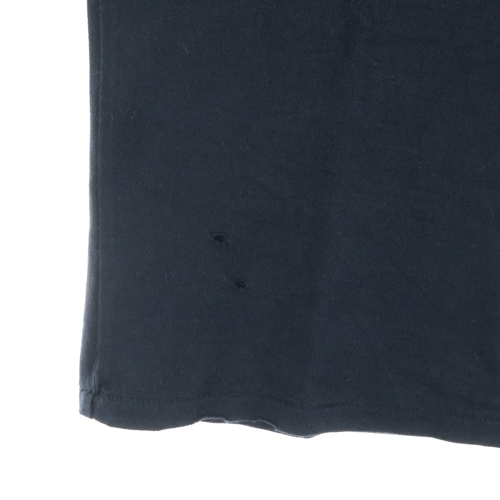 Onitsuka Tiger(オニツカタイガー) ×ANDREA POMPILIO アンドレア・ポンピリオ フロントタイガーデザイン ダメージ加工 クルーネック カットソー 半袖Tシャツ ブラック OKT125