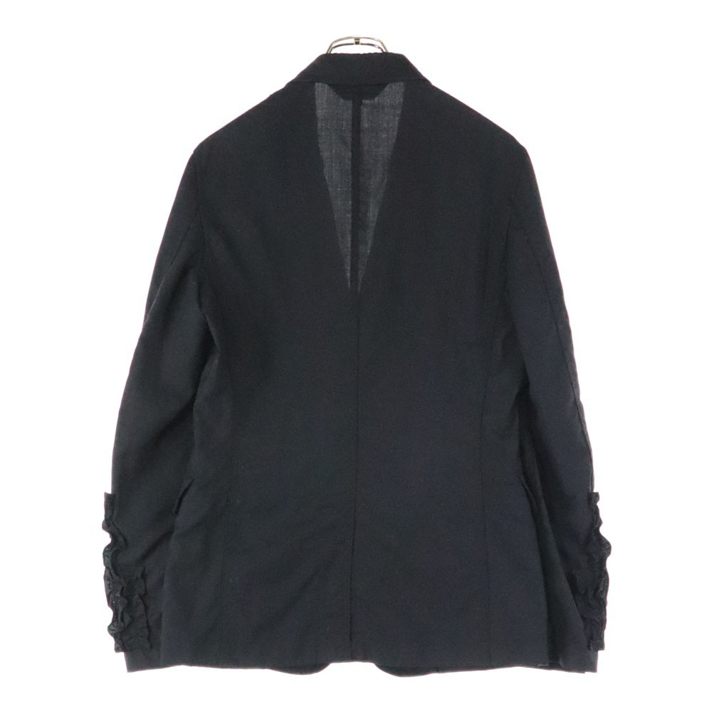 COMME des GARCONS HOMME PLUS(コムデギャルソンオムプリュス) 12SS AD2011 フリル加工 ダブルフラップポケット 2B テーラードジャケット ブラック PI-J111