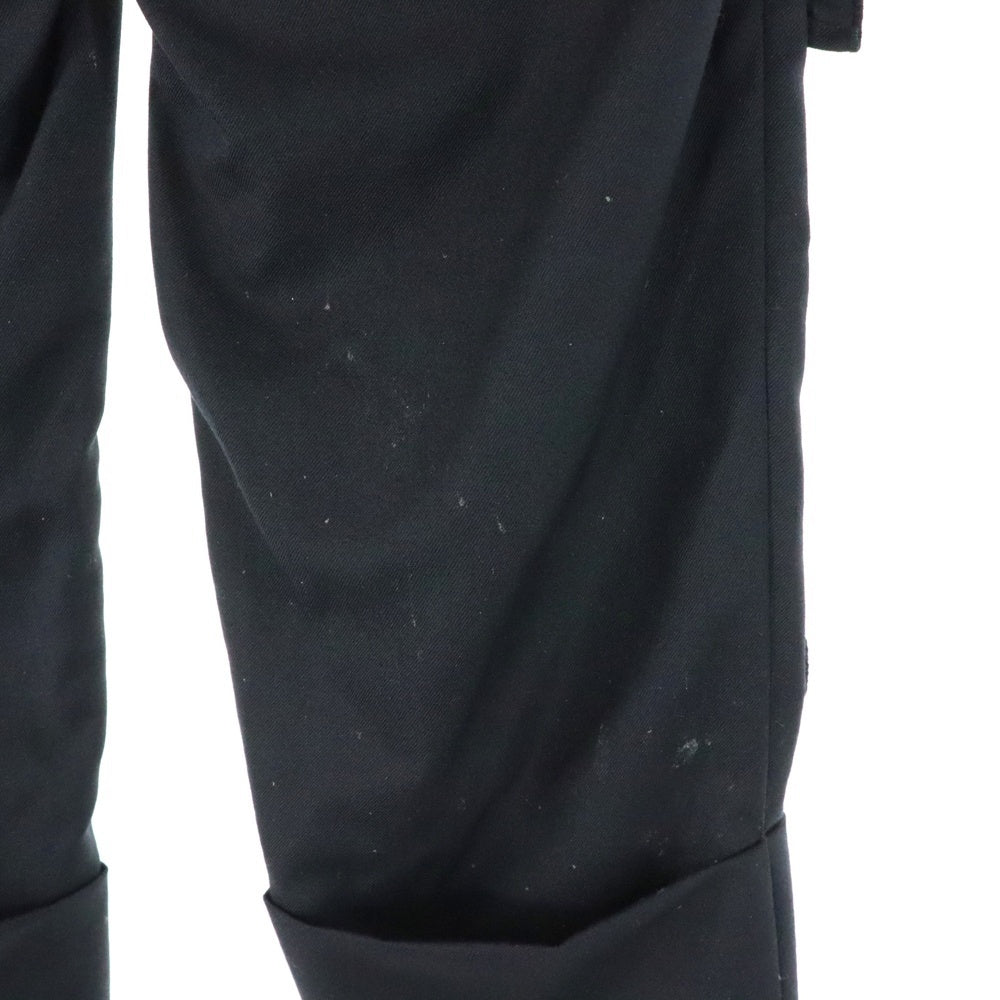 COMME des GARCONS HOMME PLUS(コムデギャルソンオムプリュス) 12SS AD2011 フリル加工 裾折り返しデザイン ジップアップ スラックスパンツ ブラック PI-P063