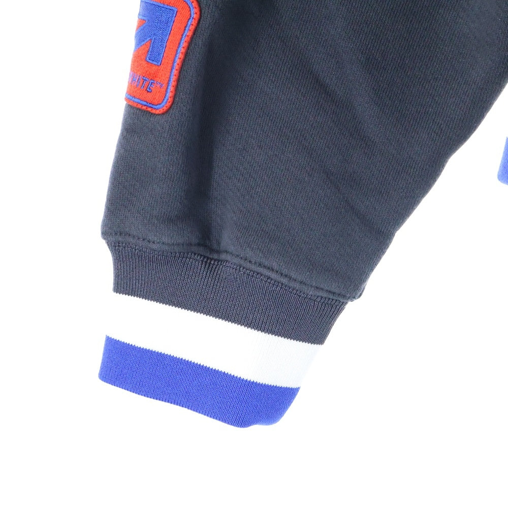 OFF-WHITE(オフホワイト) 24SS LV RACING SKATE HOODIE レーシングスケート アームワッペン加工 プルオーバースウェットパーカー フーディー ダークグレー OMBB085G24FLE00X