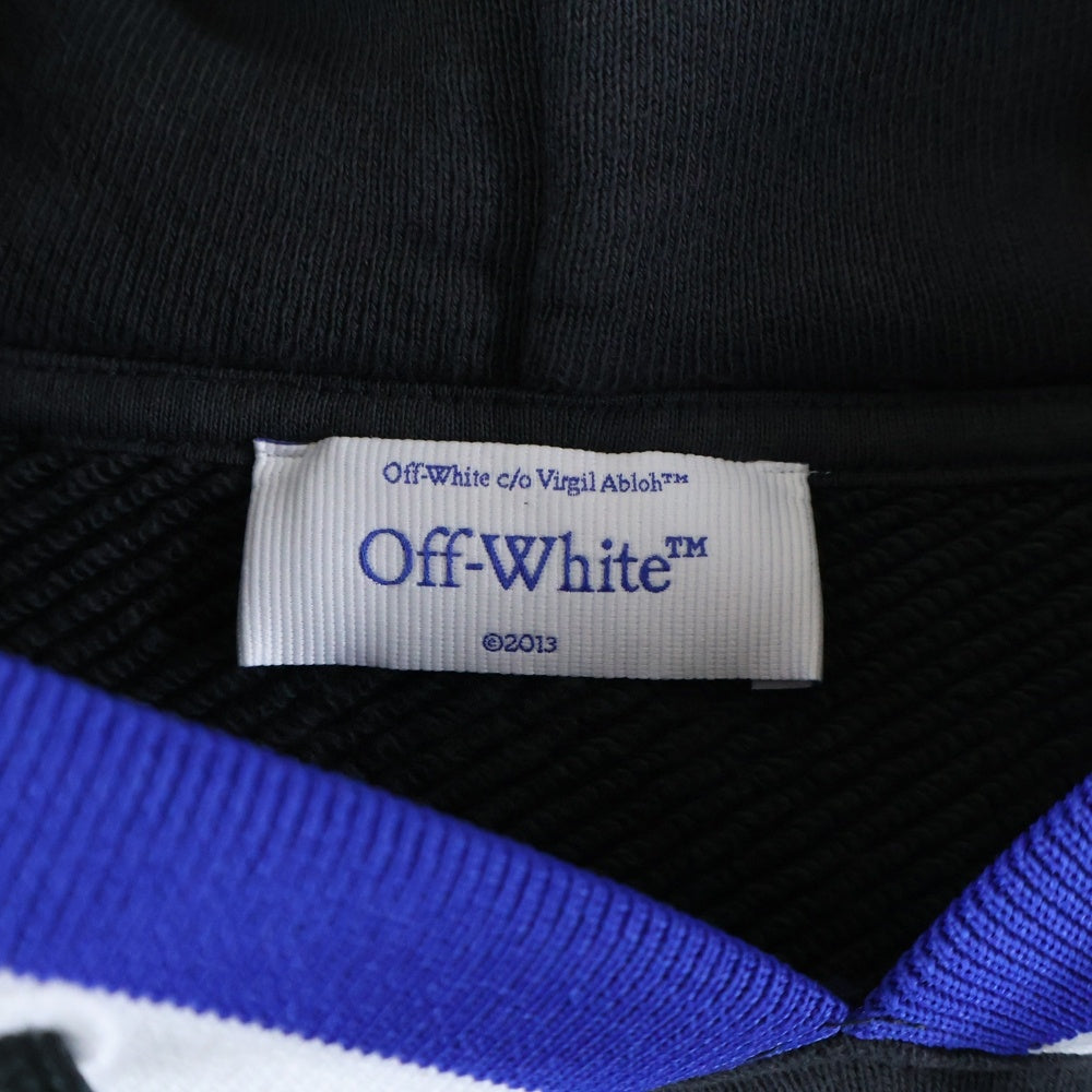 OFF-WHITE(オフホワイト) 24SS LV RACING SKATE HOODIE レーシングスケート アームワッペン加工 プルオーバースウェットパーカー フーディー ダークグレー OMBB085G24FLE00X