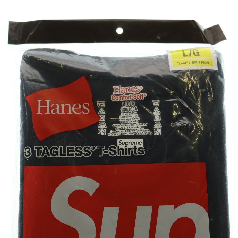 SUPREME(シュプリーム) ×HANES Tagless Tees 3pack ヘインズ タグレス スリーパック 半袖Tシャツ カットソー ブラック