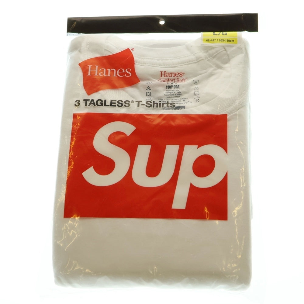 SUPREME(シュプリーム) ×HANES Tagless Tees 3pack ヘインズ タグレス スリーパック 半袖Tシャツ カットソー ホワイト