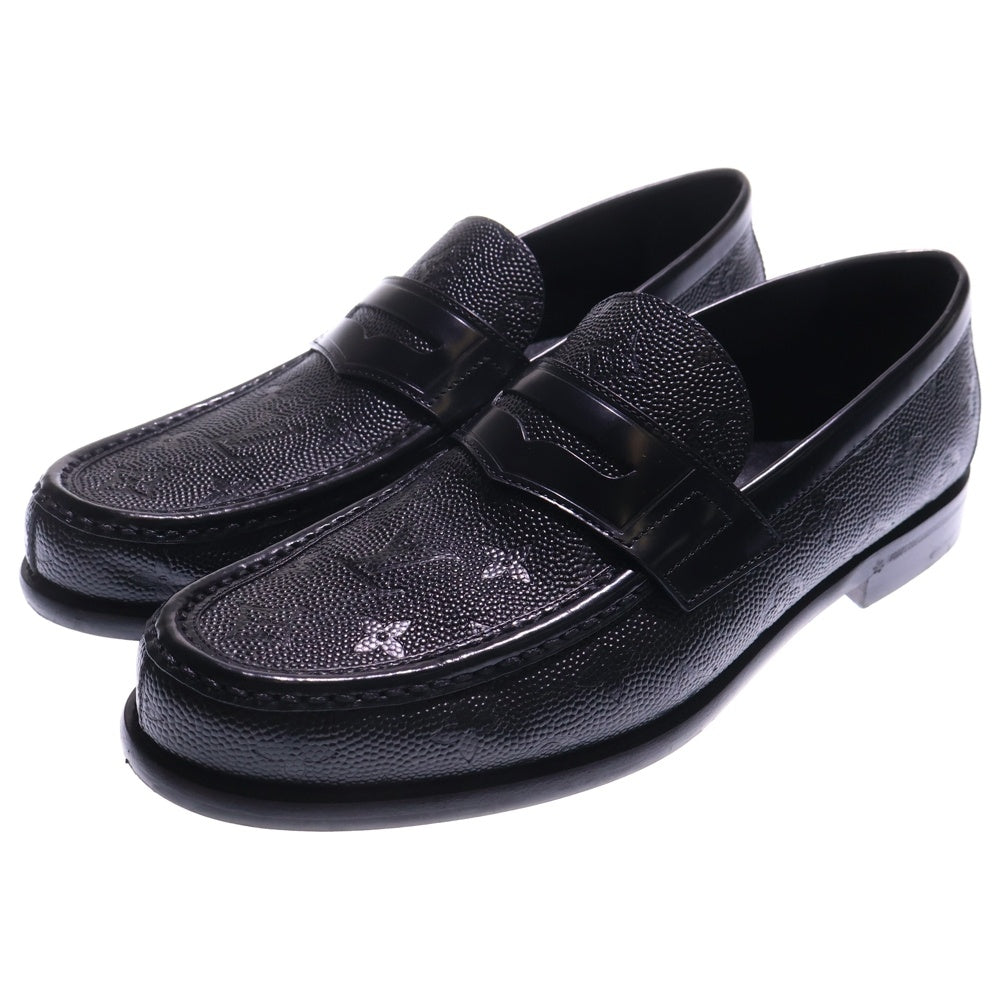 LOUIS VUITTON(ルイヴィトン) ×NBA エヌビーエー LVローファーライン モノグラムコインローファー レザーシューズ ブラック FA0241