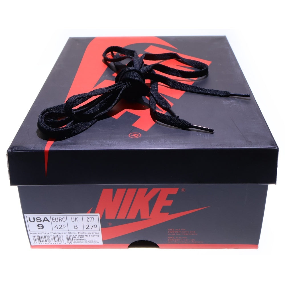 NIKE(ナイキ) AIR JORDAN 1 RETRO HIGH OG SAIL UNIVERSITY RED エアジョーダン1 レトロ オージー セイル ユニバーシティレッド ハイカットスニーカーUS9/27cm 555088-061