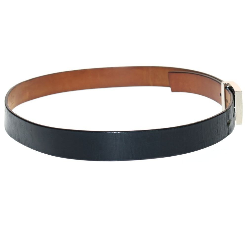 LOUIS VUITTON(ルイヴィトン) サンチュールLVスタンプ レザーベルト ブラック/シルバー M6896V RI3067