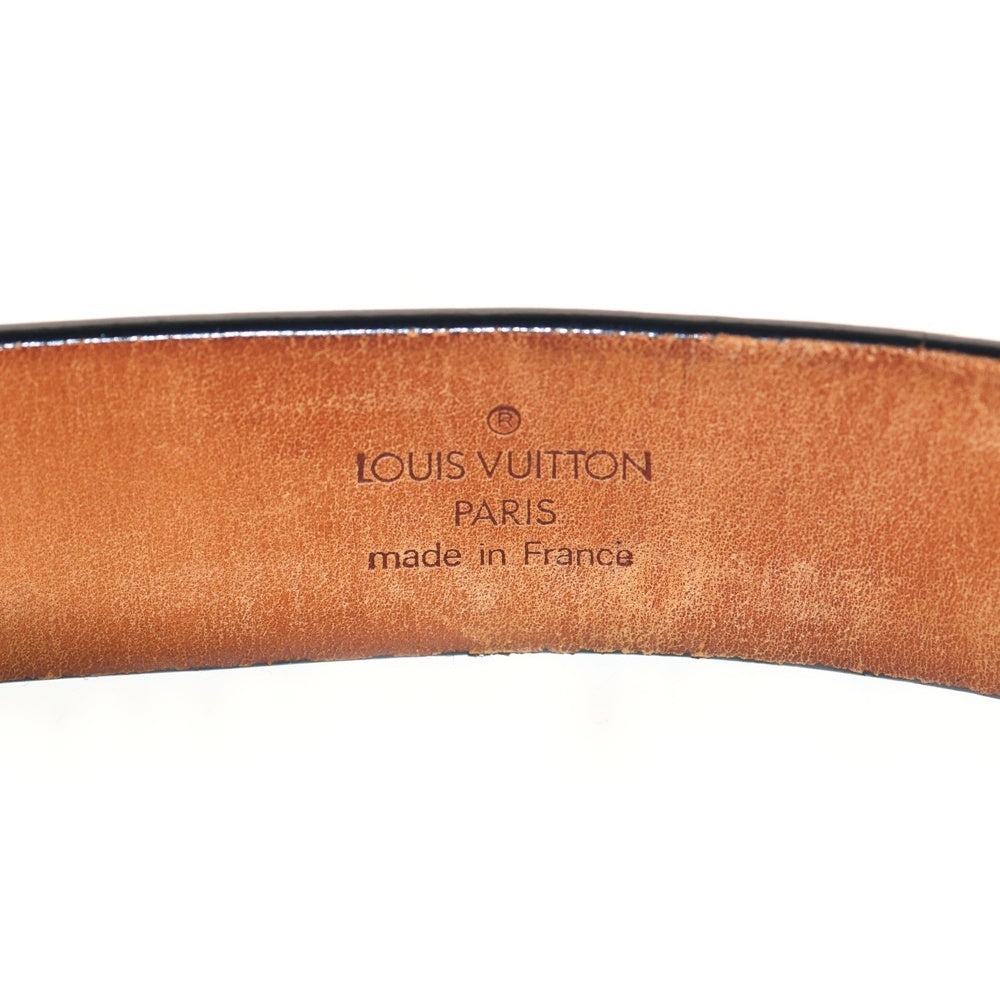 LOUIS VUITTON(ルイヴィトン) サンチュールLVスタンプ レザーベルト ブラック/シルバー M6896V RI3067