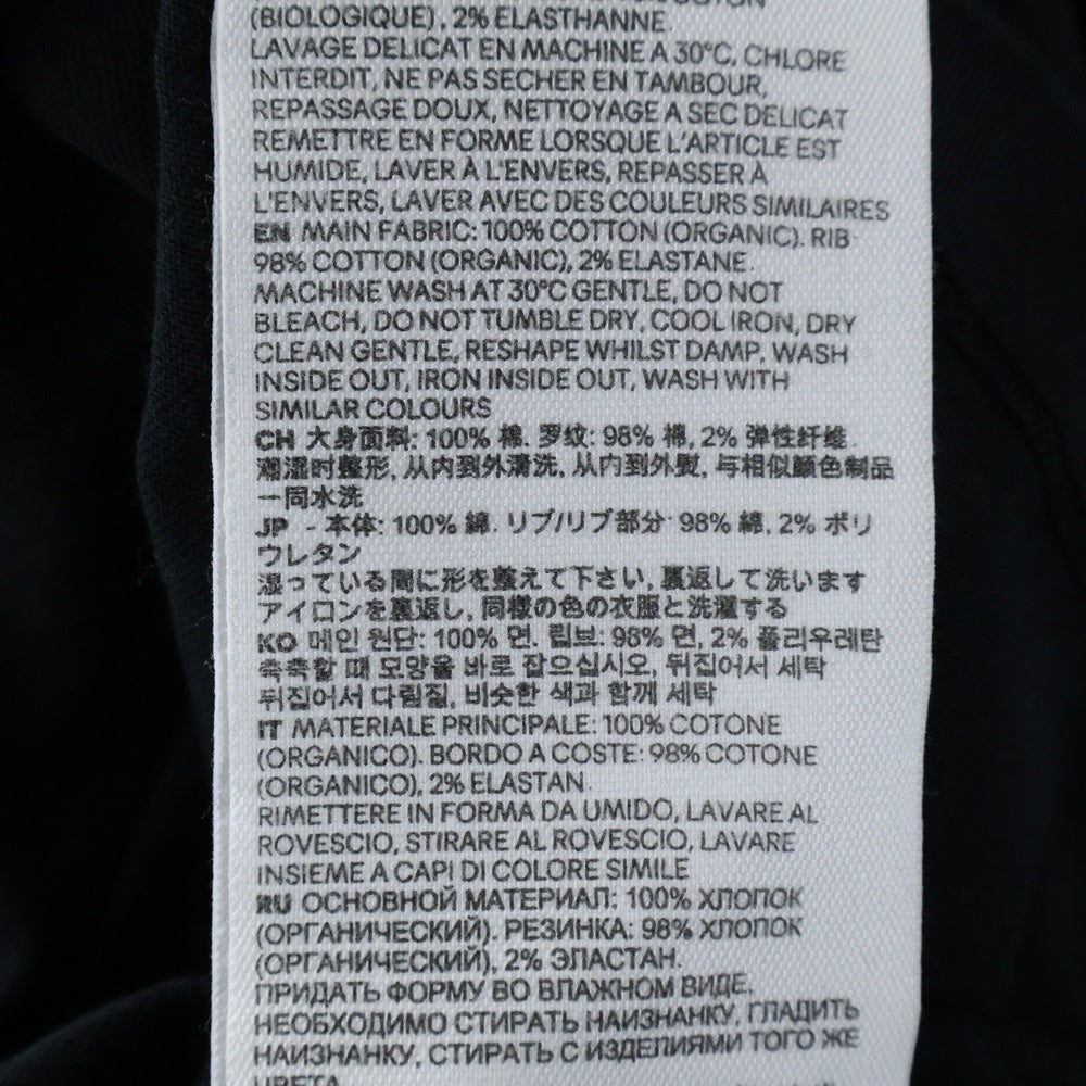 AMI Alexandre Mattiussi(アミアレクサンドルマテュッシ) ハートロゴ刺繍 クルーネック コットン 半袖Tシャツ カットソー ブラック レディース BFUTS001.724