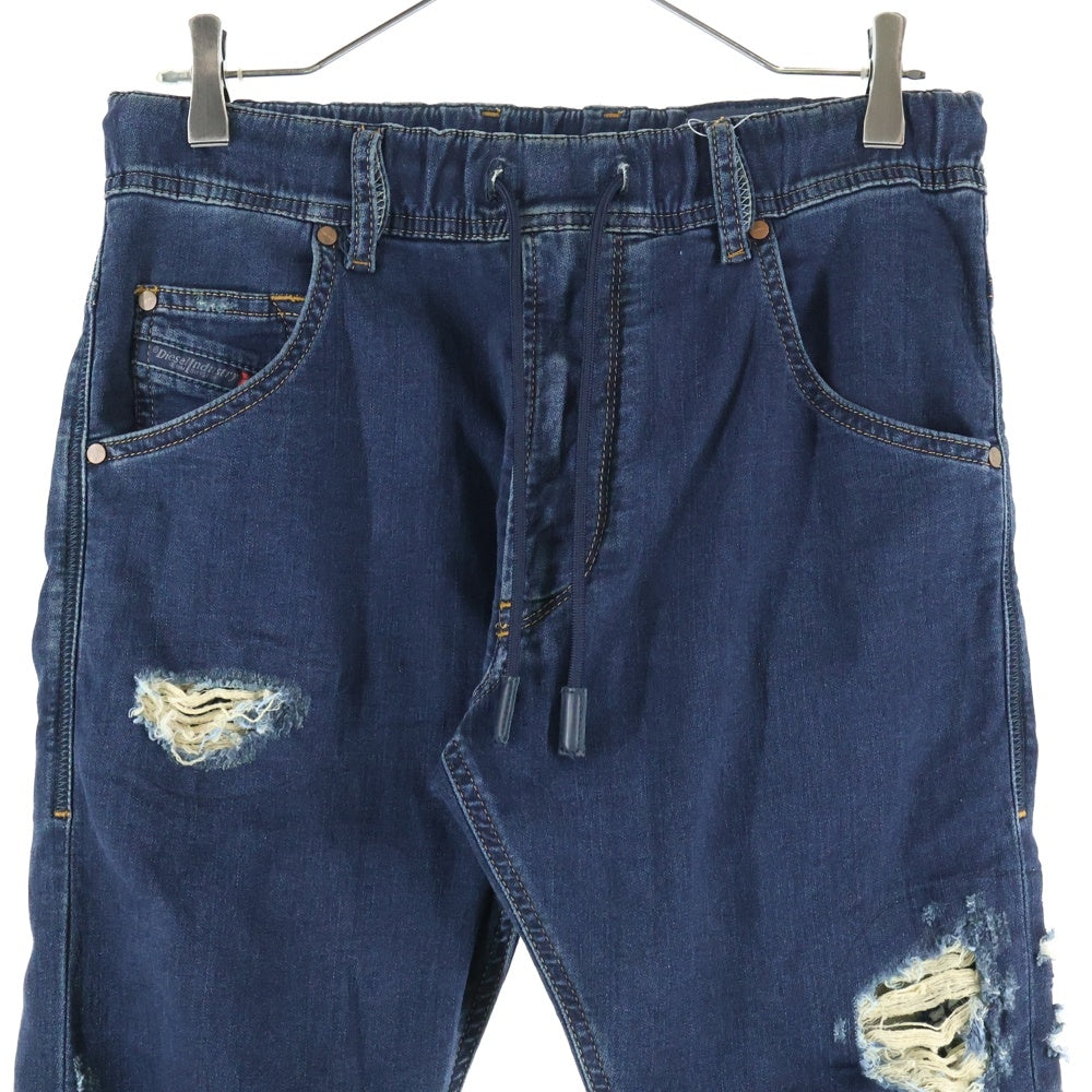 DIESEL(ディーゼル) KROOLEY-NE ダメージ加工 スリムフィット デニム イージーパンツ インディゴ 00621