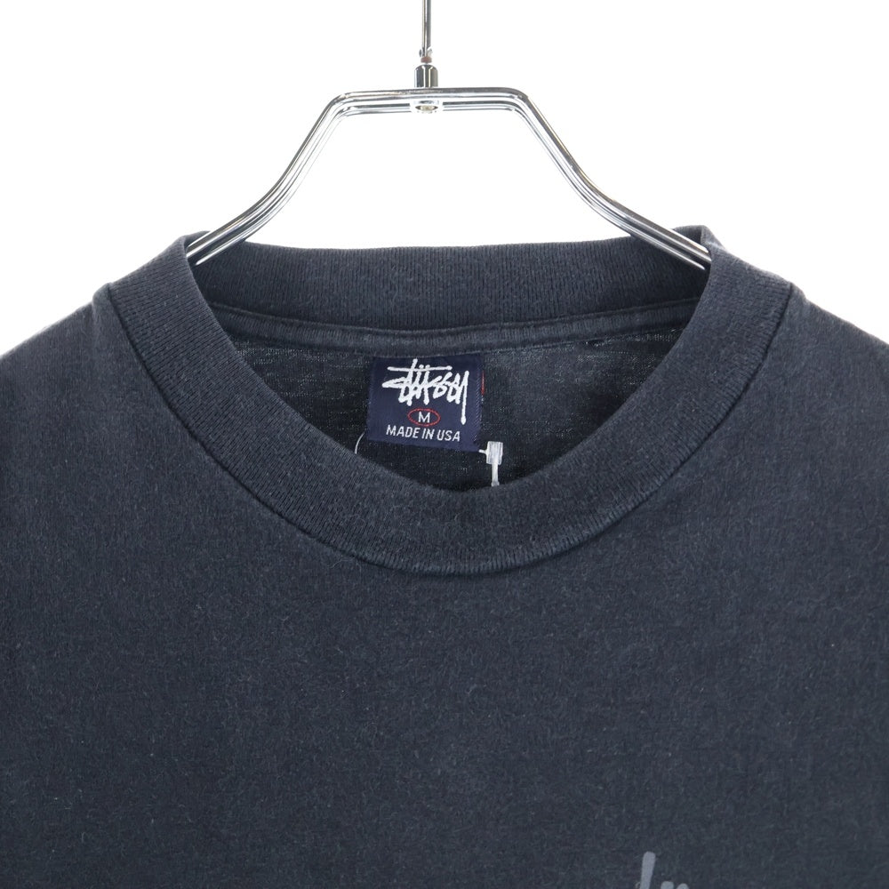 STUSSY(ステューシー) 90S OLD STUSSY DRAGON TEE ドラゴン バックプリント 半袖Tシャツ カットソー ブラック 紺タグ