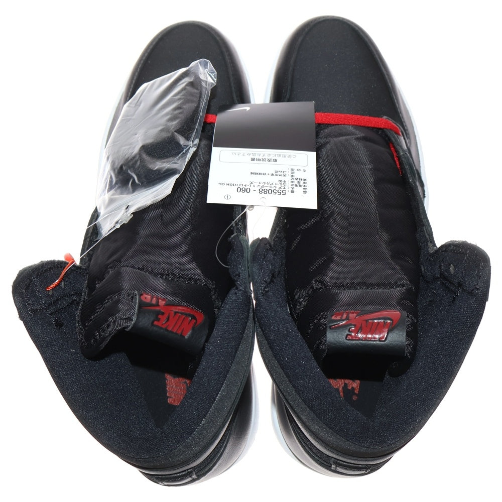 NIKE(ナイキ) AIR JORDAN 1 RETRO HIGH OG BLACK GYM RED エアジョーダン1 レトロ ハイカットスニーカー ブラック US9/27cm 555088-060