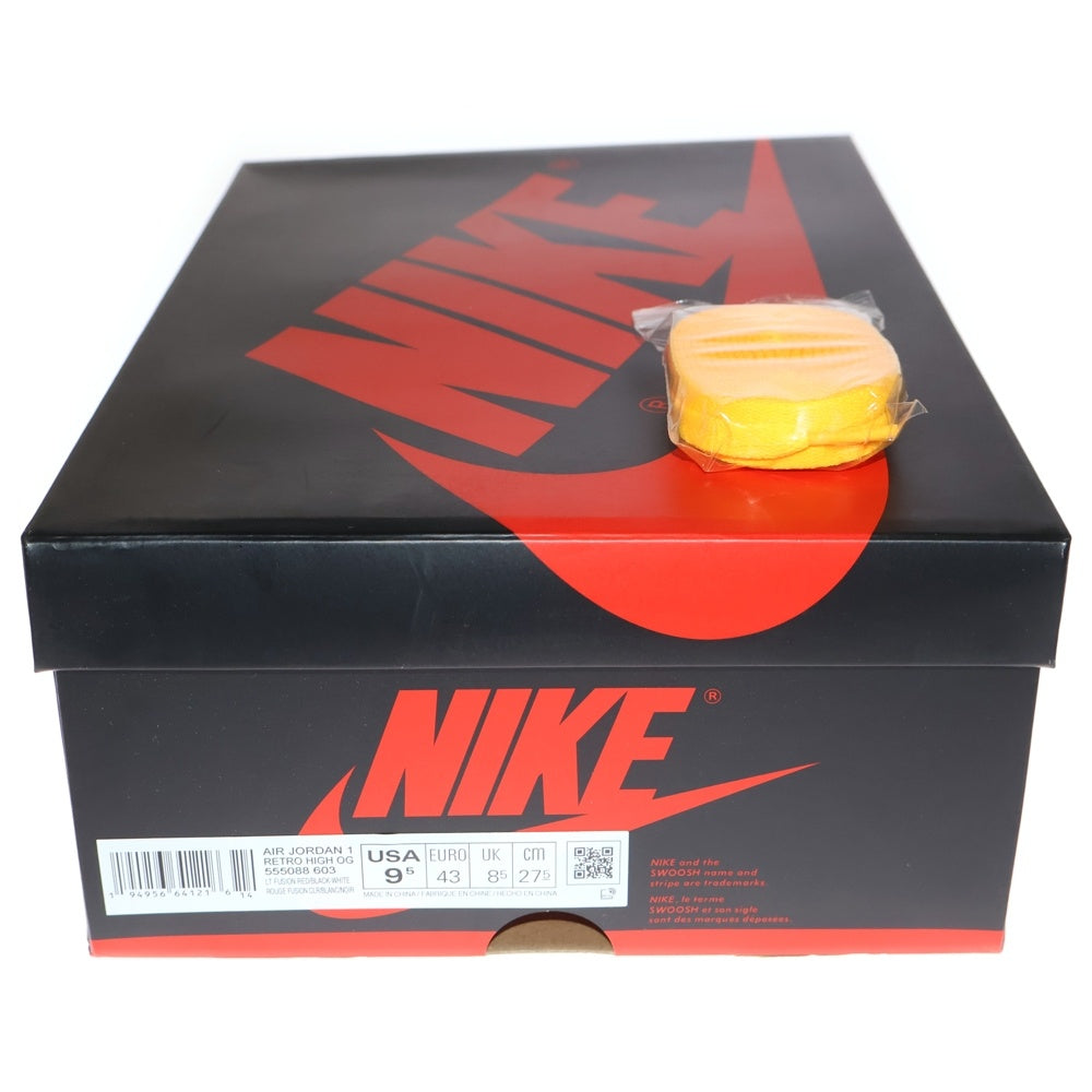 NIKE(ナイキ) AIR JORDAN 1 RETRO HIGH OG LIGHT FUSION RED エアジョーダン1 レトロ ライトフュージョン レッド ハイカットスニーカー US9.5/27.5cm 555088-603