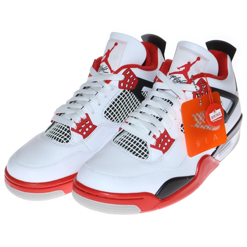 NIKE(ナイキ) AIR JORDAN 4 RETRO FIRE RED エアジョーダン 4 レトロ ファイヤーレッド ハイカットスニーカー ホワイト/レッド US9.5/27.5cm DC7770-160
