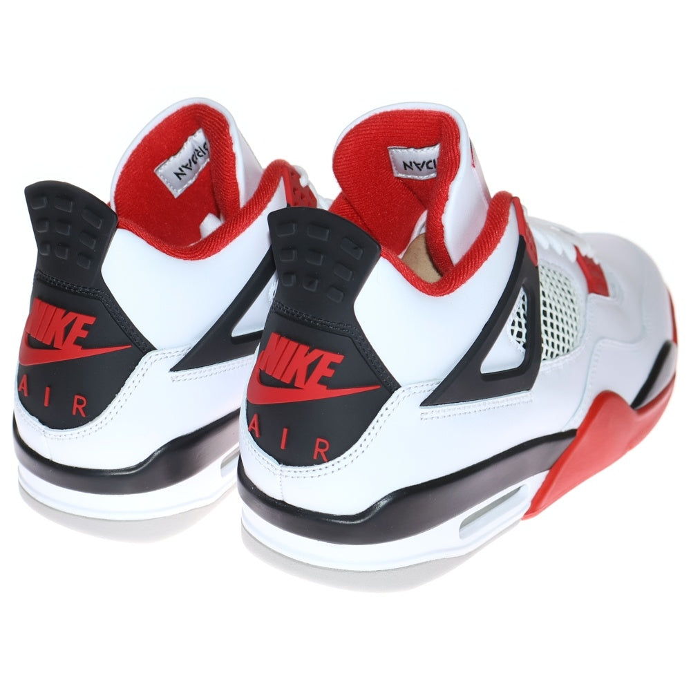 NIKE(ナイキ) AIR JORDAN 4 RETRO FIRE RED エアジョーダン 4 レトロ ファイヤーレッド ハイカットスニーカー ホワイト/レッド US9.5/27.5cm DC7770-160
