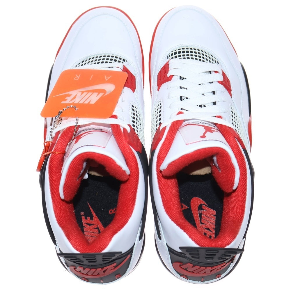 NIKE(ナイキ) AIR JORDAN 4 RETRO FIRE RED エアジョーダン 4 レトロ ファイヤーレッド ハイカットスニーカー ホワイト/レッド US9.5/27.5cm DC7770-160