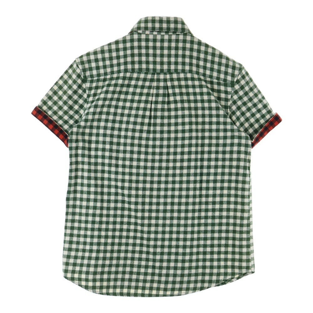 STUSSY(ステューシー) チェック フランネル 半袖シャツ グリーン/レッド