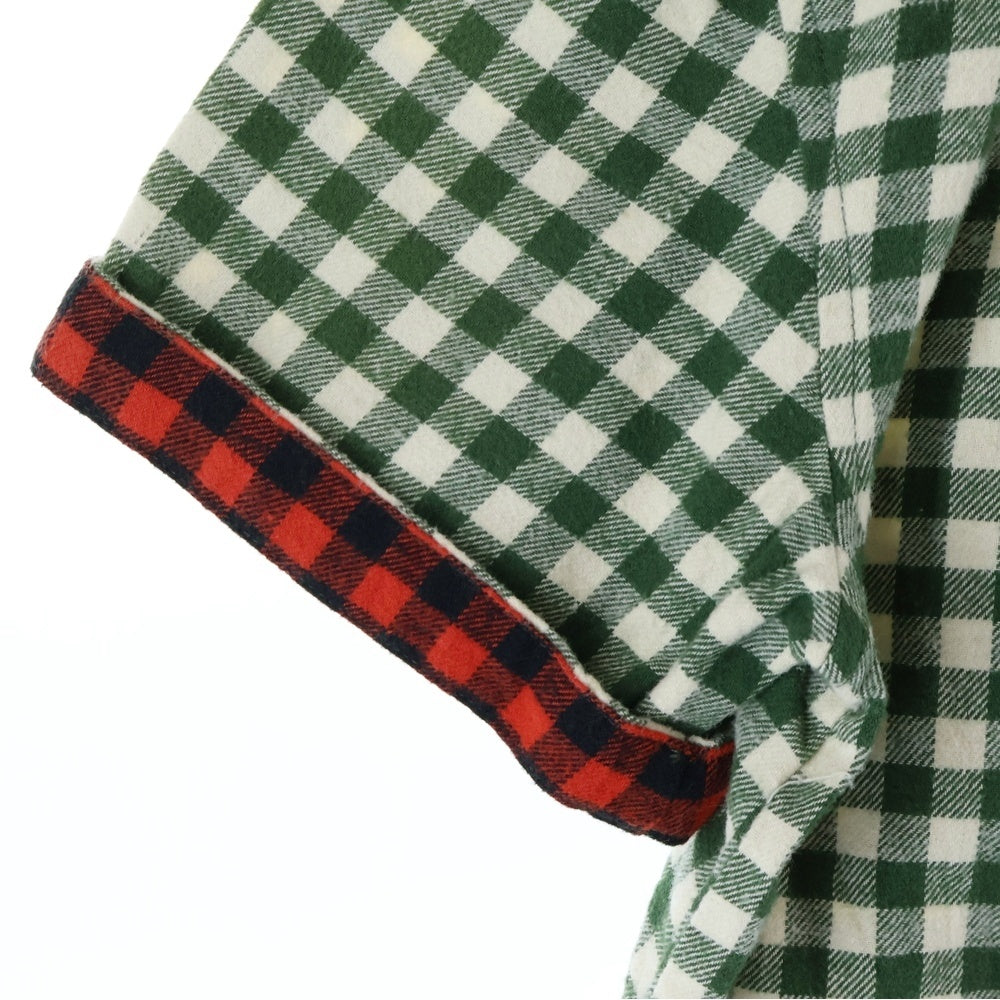 STUSSY(ステューシー) チェック フランネル 半袖シャツ グリーン/レッド