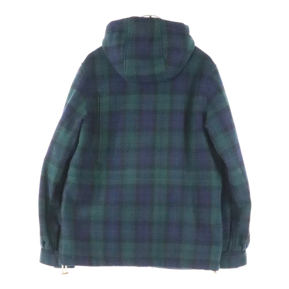 A BATHING APE(アベイシングエイプ) GORE WIND STOPPER ゴアウィンドストッパー ウールチェック マウンテンパーカー グリーン 001HJ9601024