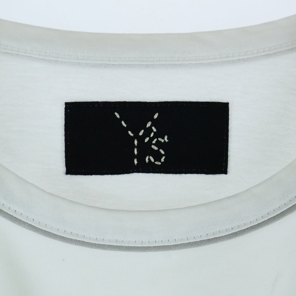 Y's(ワイズ) COTON JERSEY Y'S STITCH SLEEVELESS BIG T コットンジャージー スリーブレス ビッグTシャツ ホワイト レディース YP-T63-057