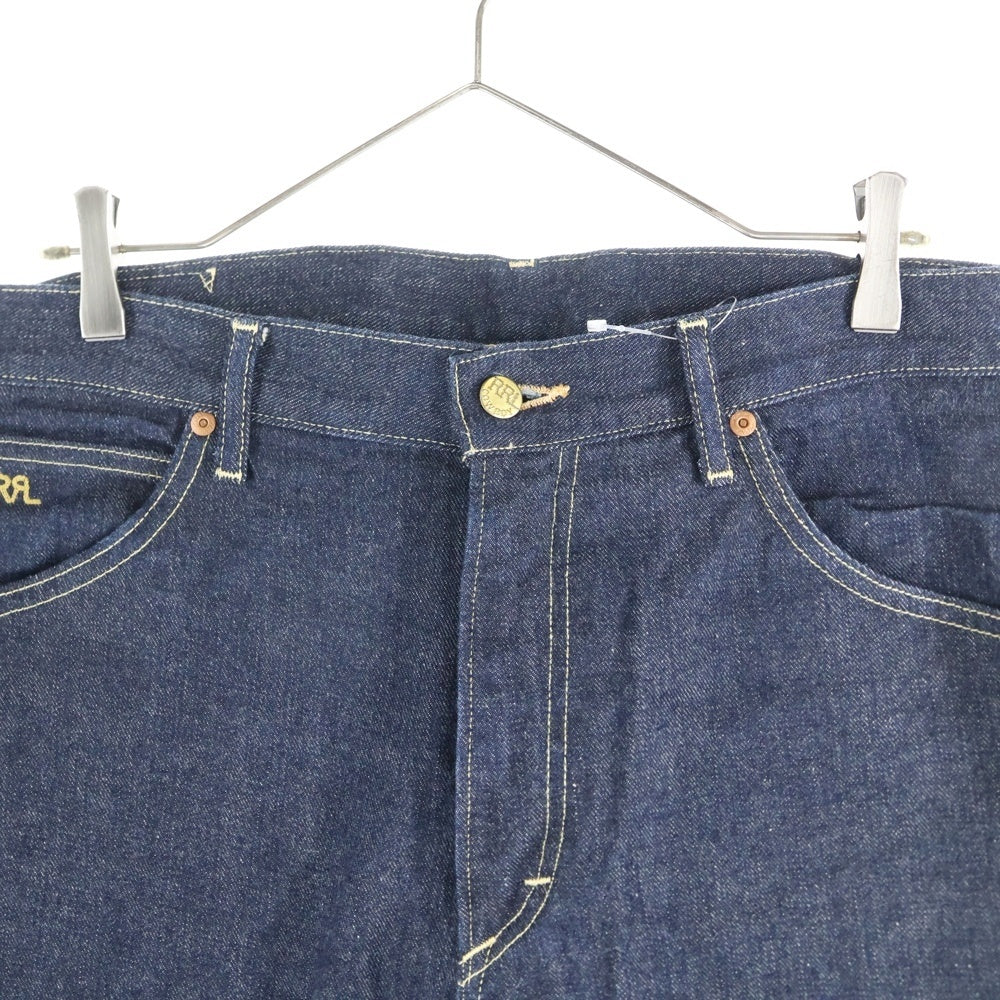 RRL(ダブルアールエル) R174RE55 RANCH SLIM USA製 ハラコパッチ ジップフライ デニム ストレートパンツ インディゴ 782685679001
