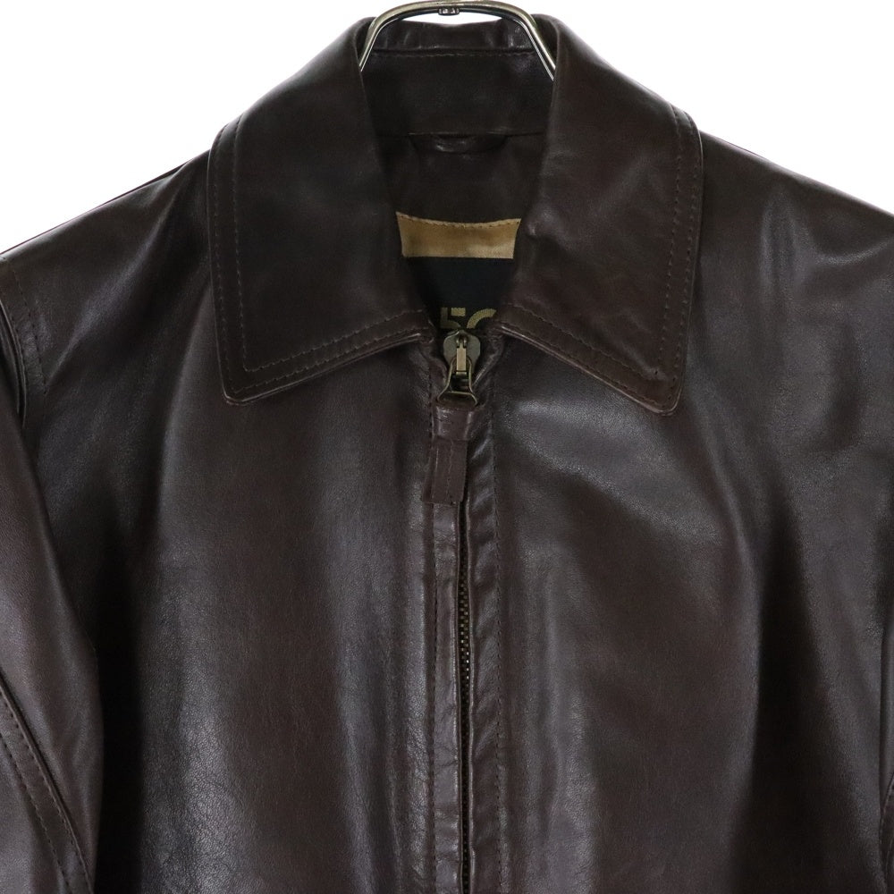 Cinquanta(チンクアンタ) H-519 イタリア製 ホースハイド シングル ライダースジャケット ブラウン