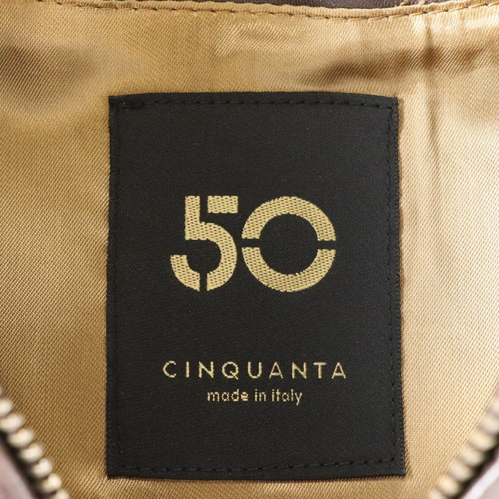 Cinquanta(チンクアンタ) H-519 イタリア製 ホースハイド シングル ライダースジャケット ブラウン