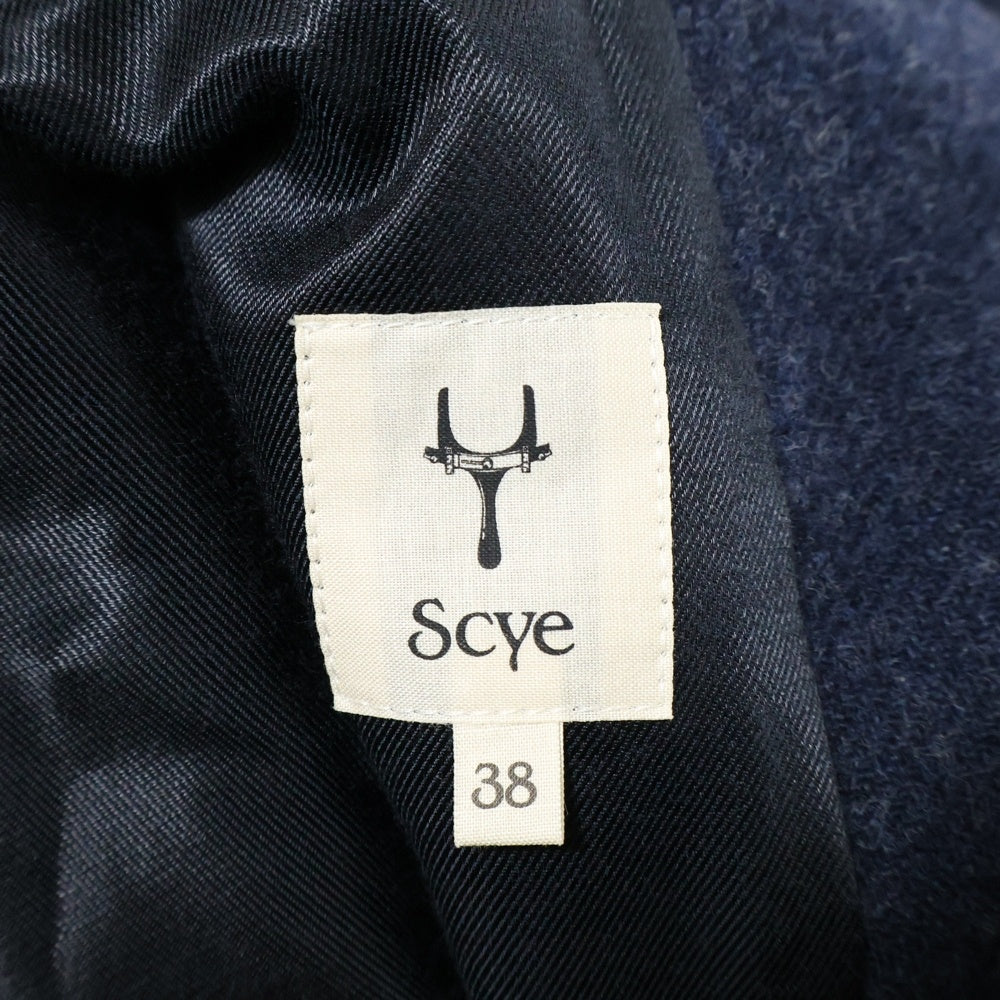 SCYE(サイ) 日本製 3B ウール チェスターコート ネイビー 1114-73372