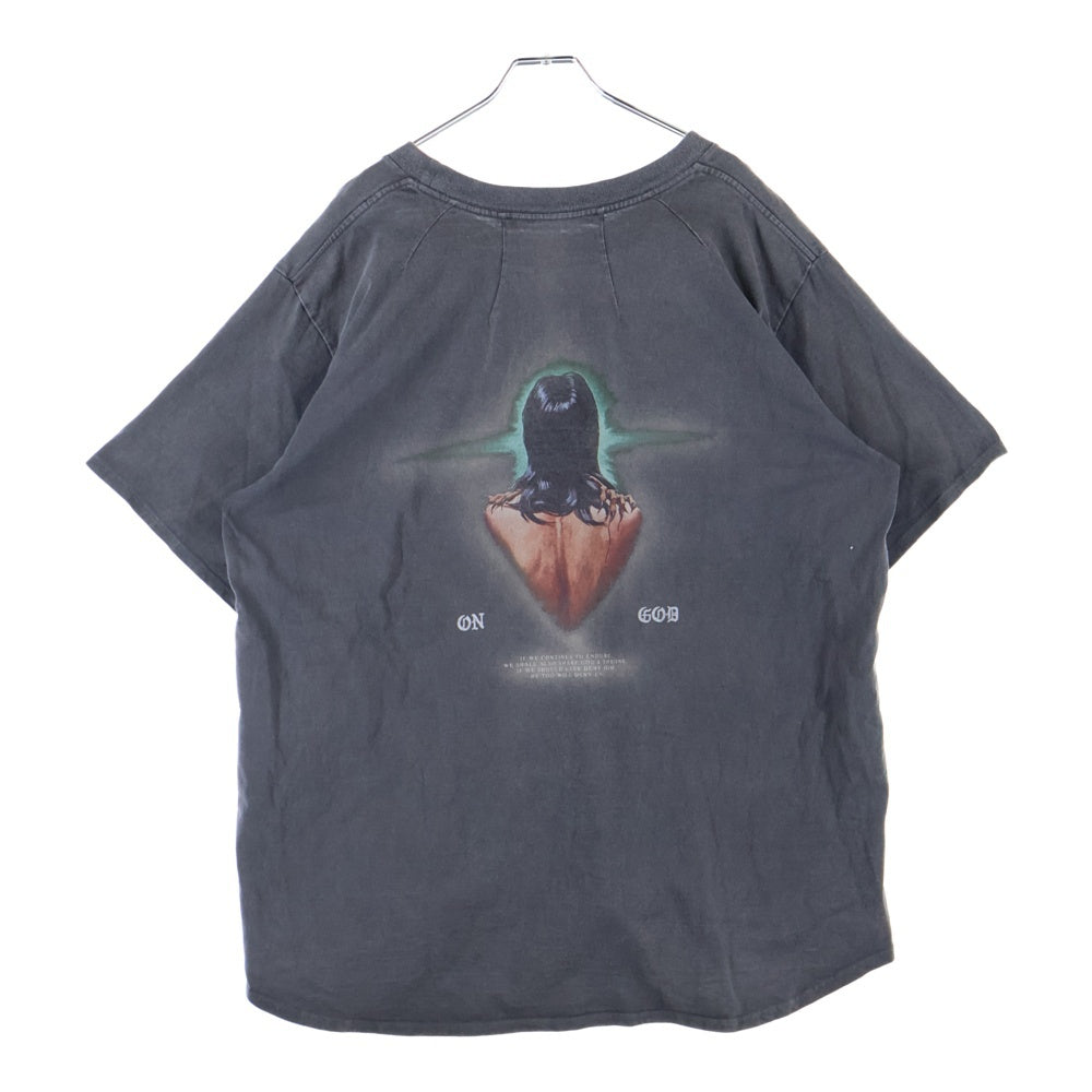 JUN / NAKAYAMA(ジュンナカヤマ) 24SS ヴィンテージ加工 バックプリント 半袖Tシャツ ブラック JN-SS24-010