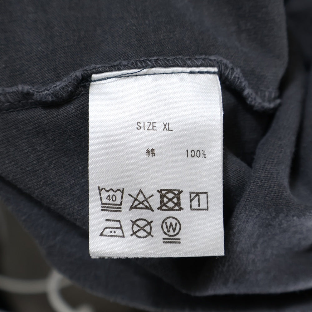 JUN / NAKAYAMA(ジュンナカヤマ) 24SS ヴィンテージ加工 バックプリント 半袖Tシャツ ブラック JN-SS24-010