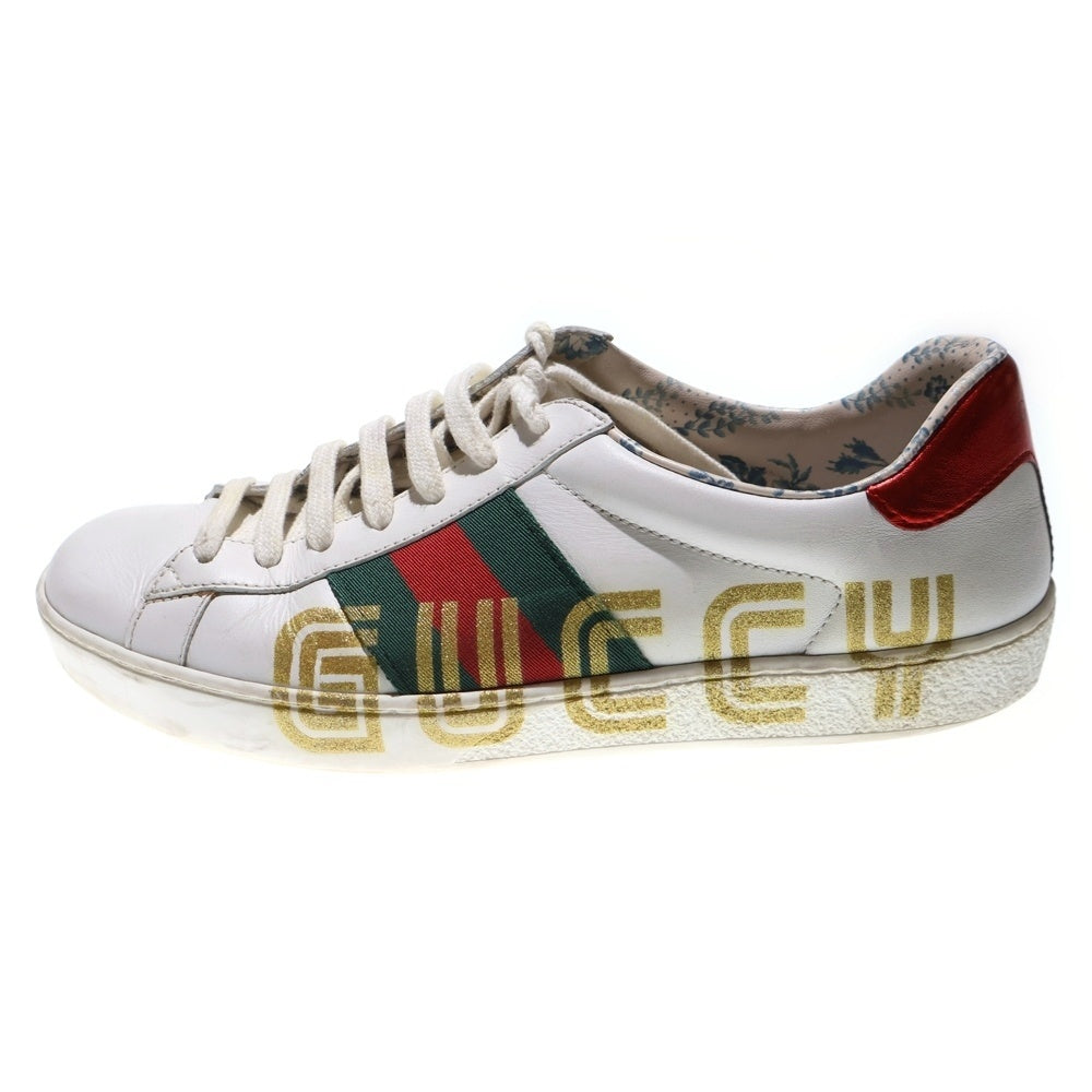GUCCI(グッチ) サイドロゴ レザーローカットスニーカー レディース
