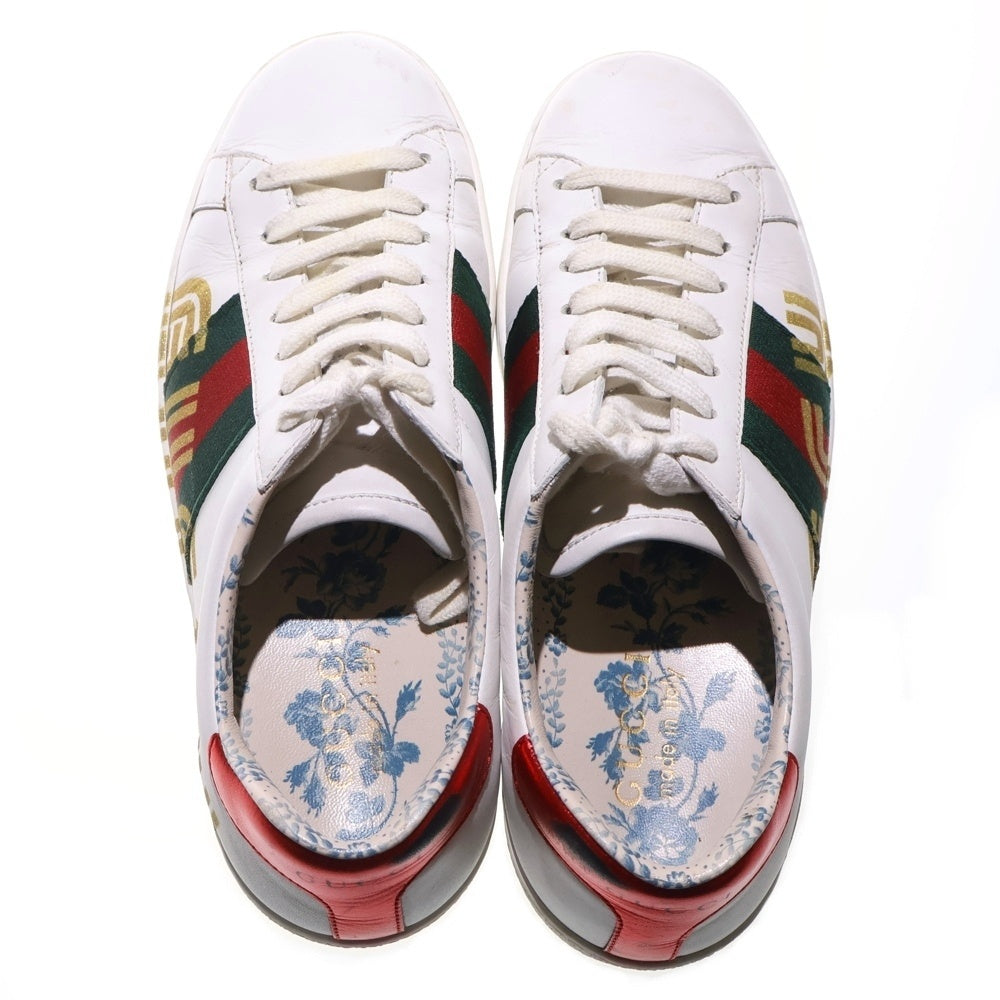 GUCCI(グッチ) サイドロゴ レザーローカットスニーカー レディース ホワイト 523445