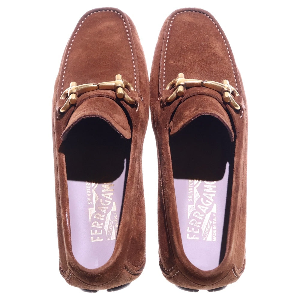 Salvatore Ferragamo(サルヴァトーレ フェラガモ) ホースビット スウェードレザーローファー スリッポン レディース ブラウン ZM 39915